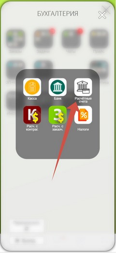 Приложение. Иконка РАСЧЁТНЫЕ СЧЕТА.