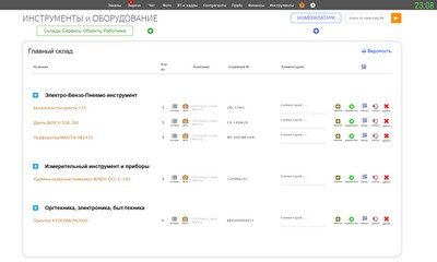 Инструменты. На складе.