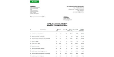 Акт выполненных работ