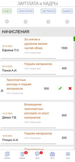 Зарплата и кадры. Начисления.